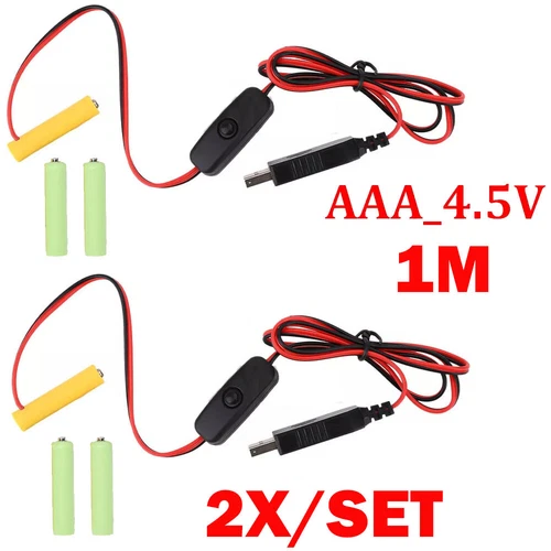 2PC AA/AAA 3V/4.5V/6V Battery Eliminator USB Power Supply Cable Replace UK - Bild 21 von 23