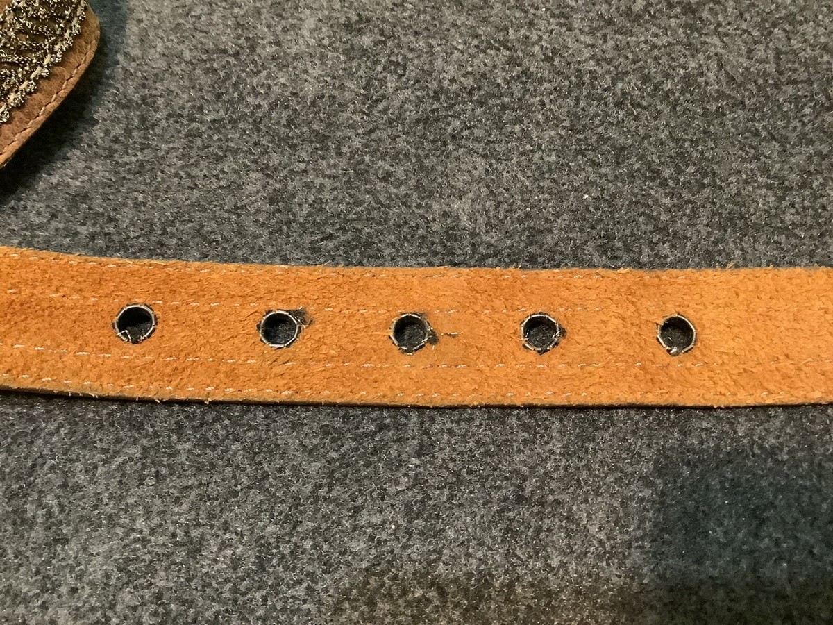 Statement Leatherock Brown Leather Belt with Brass & rhinestones Accents 30-35 image_b7e84928-640d-4b77-bf8c-  main image 3