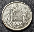 1957 Canada Silver 50-Cent Half Dollar Coin - 80% Silver