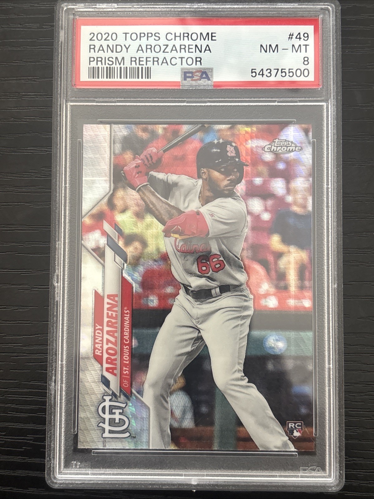 2020 Topps Chrome - Randy Arozarena #49 Refractor (RC) PSA 8