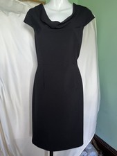 LKNW Calvin Klein Little Black Dress Cowl neck princess seams Below knee 6
