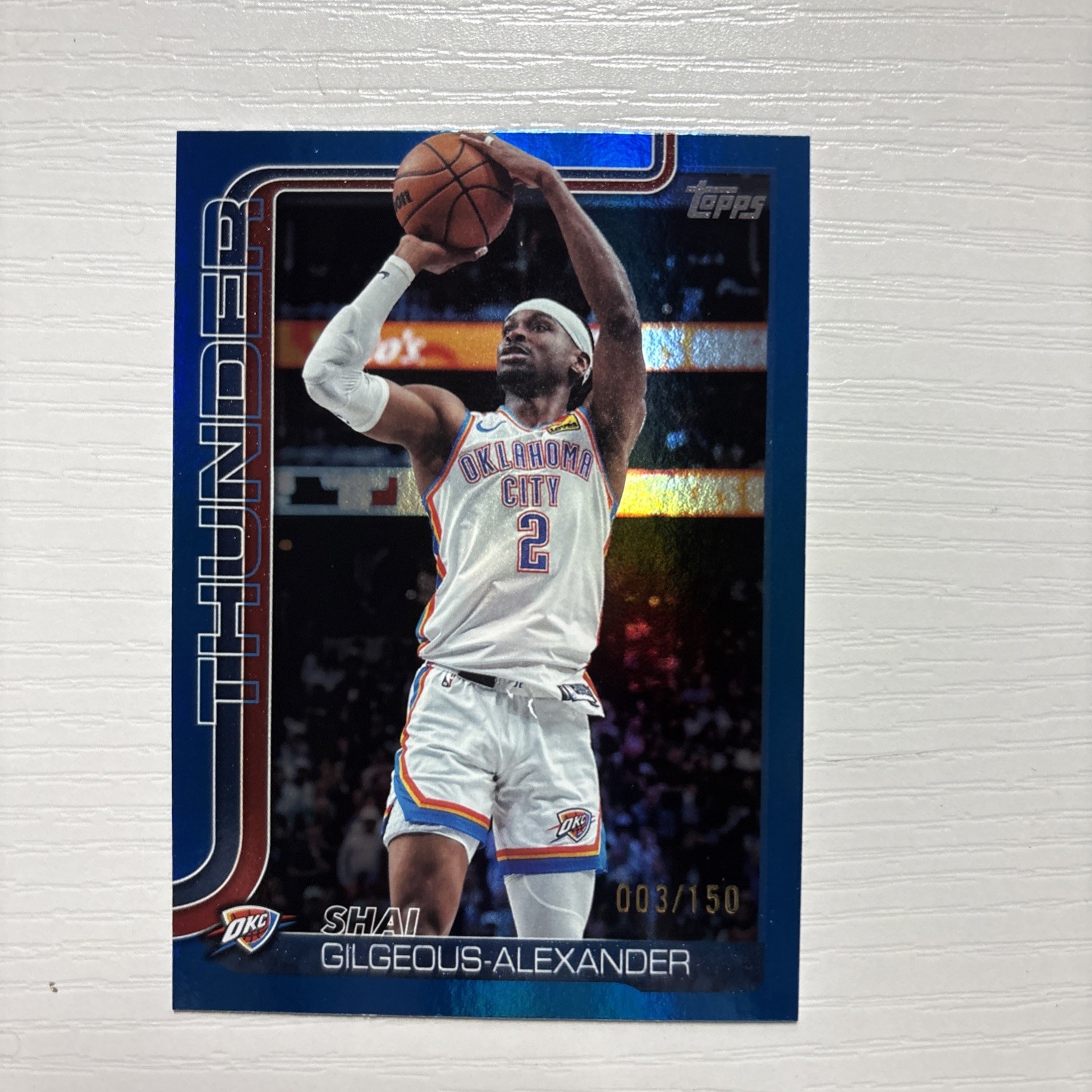 2025 Topps Flagship Blue Holo Foil Shai Gilgeous-Alexander /150 Thunder SGA #115