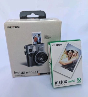 Fujifilm Instax Mini 41 Instant Film Camera - Black (BNIB) + 10 Shots - Image 1 of 3