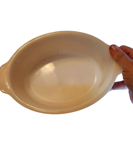 Fire King Peach Lustre Casserole Dish Set 1.5 Qt Oval & 2 Qt Round Made In USA - Picture 10 of 15