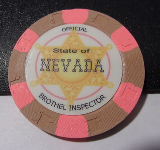 OFFICIAL STATE OF NEVADA BROTHEL INSPECTOR CASINO NCV gaming poker chip