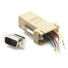 DB9-Male to RJ11/12 6 wire RS232 Modular Adapter Ivory