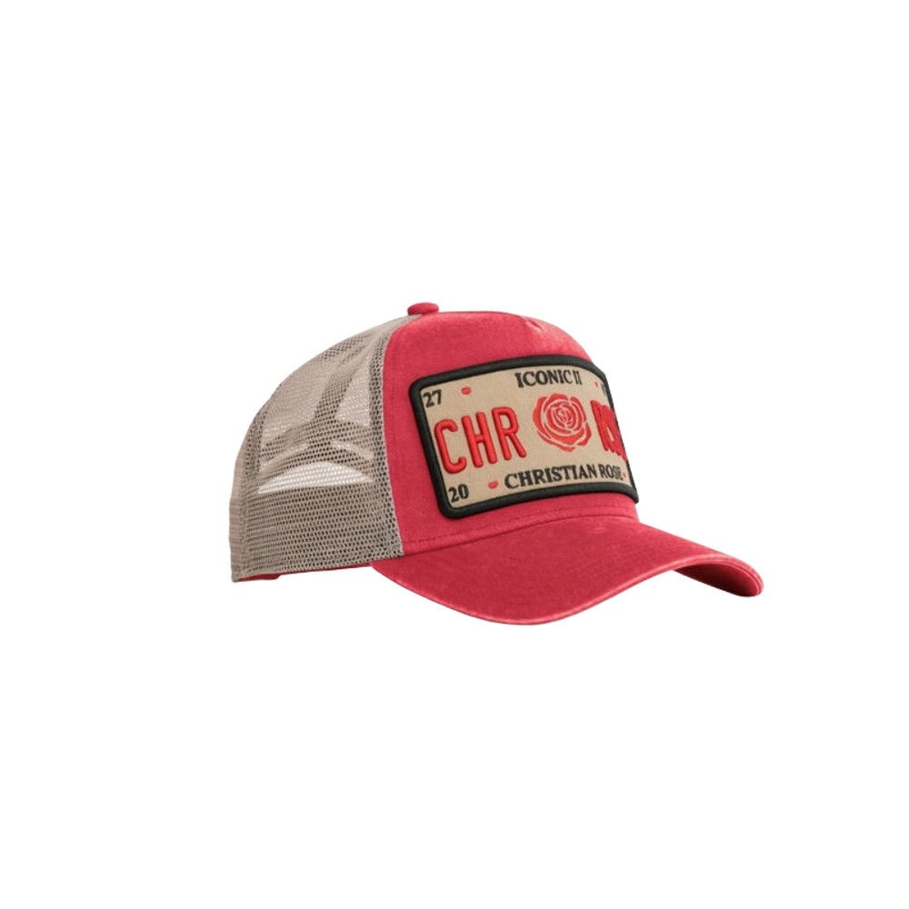 CHRISTIAN ROSE WASHED ICONIC II PLATE RED/CREAM/RED