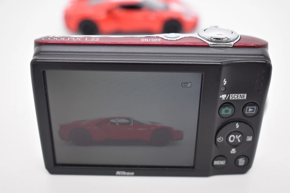 Cámara digital Nikon Coolpix L22 roja zoom 12 MP 3,6x - paquete totalmente probado Foto 4 de 4