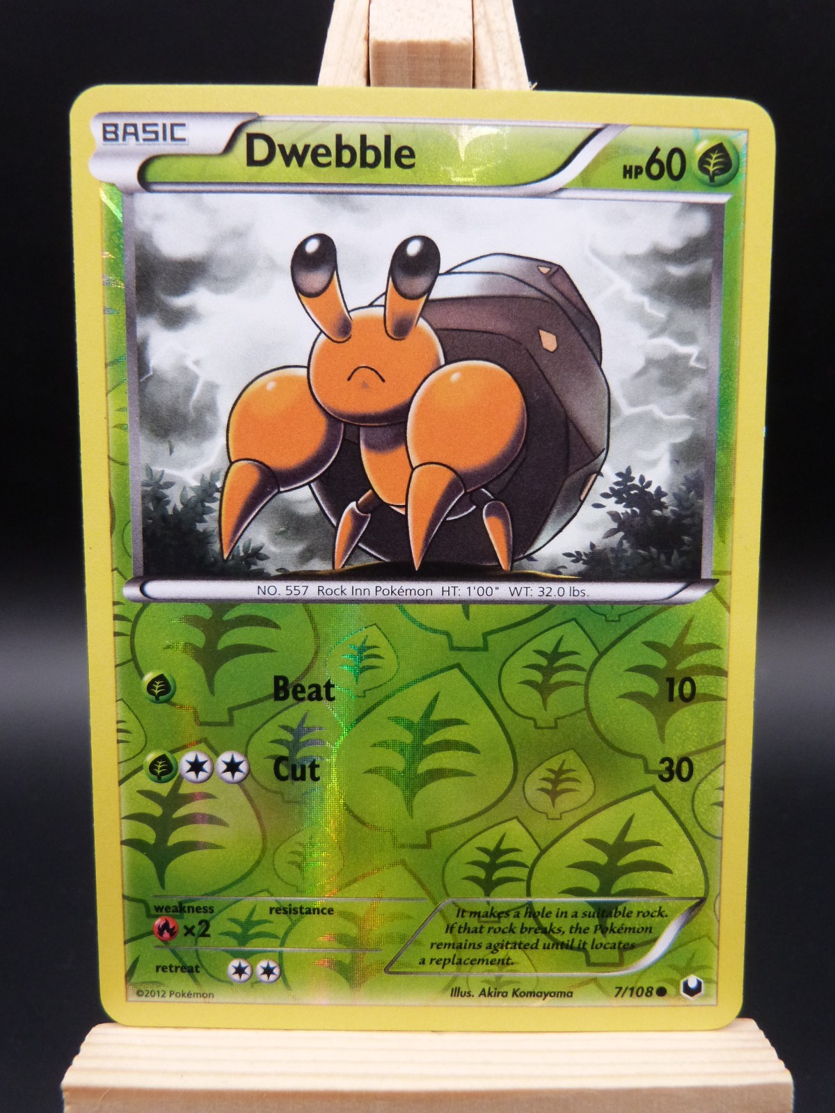 Pokemon Reverse Foil Card : Dwebble 7/108 (Dark Explorers)