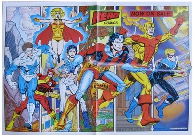 Hero Comics Rick Hoberg Captain Thunder 1987 Promotional Poster