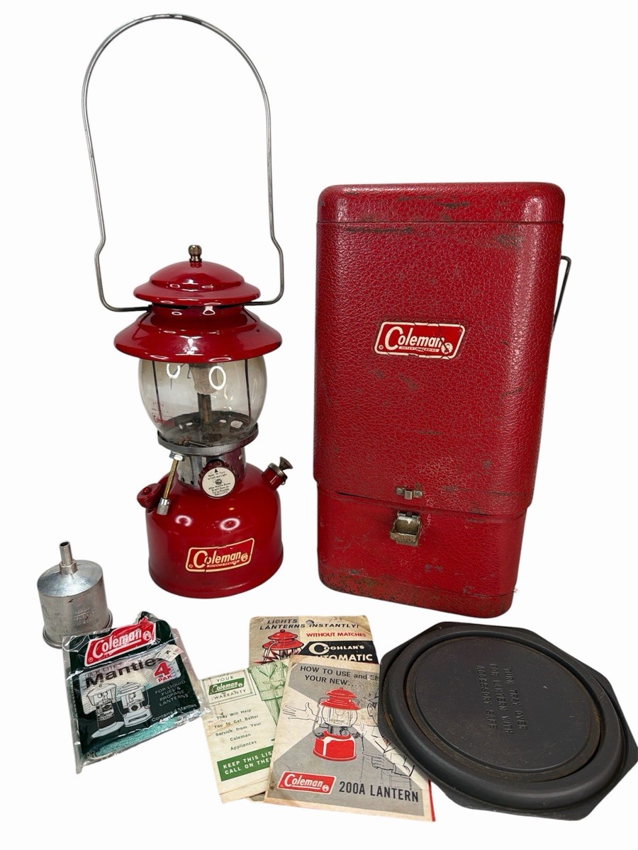Coleman 200A Red Lantern Single Mantle with Case, Manual and