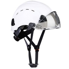 UNINOVA Hard Hat OSHA ANSI Z89.1 Vented Visor Adjustable Suspension White Smoked