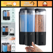 Wall Mounted 2-Chamber Shampoo Conditioner Dispenser - No Drill, Refillable So
