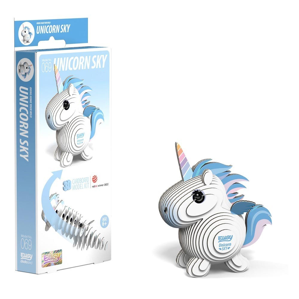 Eugy 3D Unicorn Sky Model : 8X7.5x3cm - Image 3