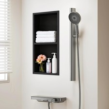 JAOGAUS Recessed Shower Niche of 304 Stainless Steel, Wall 1, Black 