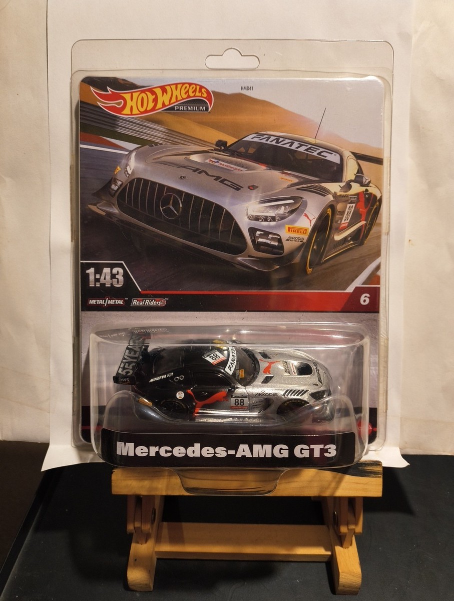 2023 Hot Wheels Premium 1:43 Scale Black & Silver Mercedes AMG GT3