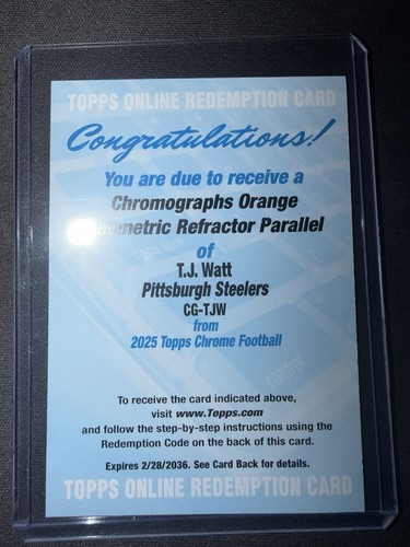2025 Topps Chrome T.J. Watt Base (RAW)