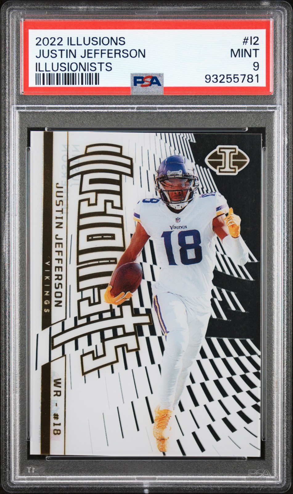2022 PANINI ILLUSIONS ILLUSIONISTS #I2 JUSTIN JEFFERSON PSA 9