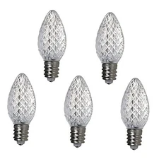 Pack of 25 C7 LED Christmas Light Replacement Bulbs for Outdoor Holiday White
