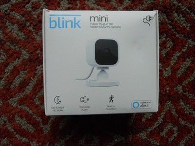 NEW OPEN BOX Blink Mini Indoor Plug-in HD Smart Security Camera.  White.