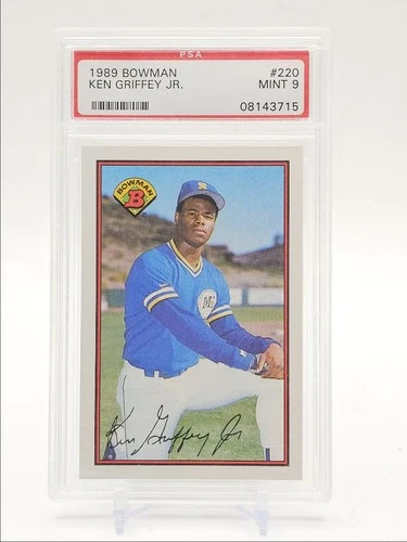 KEN GRIFFEY JR. 1989 BOWMAN MLB ROOKIE MARINERS #220 RC PSA 9 Q3403