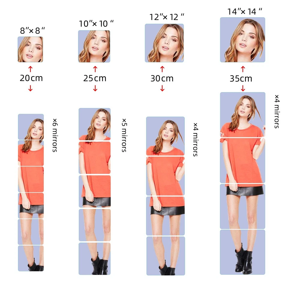 Adhesive Plastic Mirror for Wall Decoration, Unbreakable Acrylic Mirror Tile - Image 2 of 4