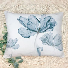 Textured Modern Minimalist Pillow Cover with Creative Floral Print, Digital-P...