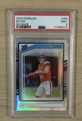 2024 Bo Nix Donruss No Name Rated Rookie RC SSP #369 PSA 9 - Denver Broncos 🔥