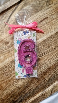 Geburtstag glänzend rosa Glitzer Kerze 0 Zahlen Tortenaufleger Party Deko Zahl