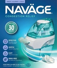 NAVAGE- Congestion Relief- Sinus/Allergy/Cold- FACTORY SEALED- 30 FREE Salt Pods