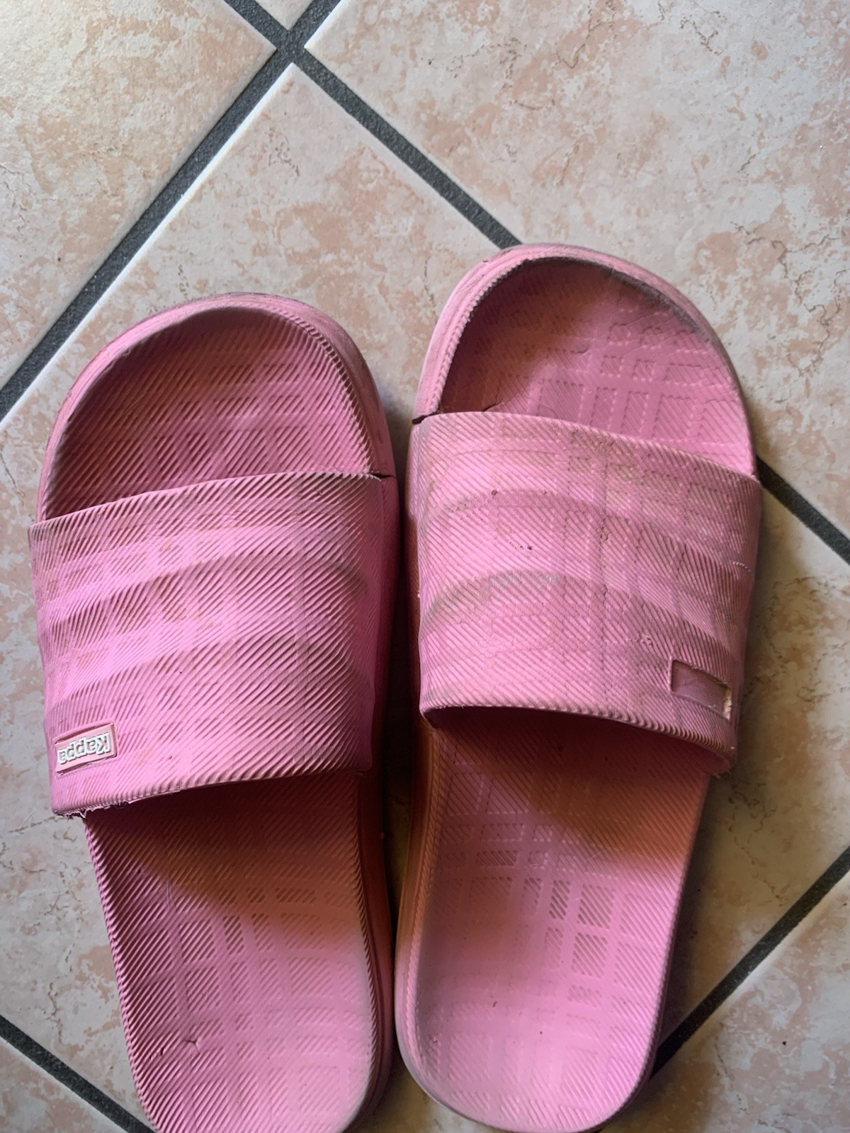 Kappa ciabatte donna rosa EU 39 piatte logo sintetico, segni di usura visibili