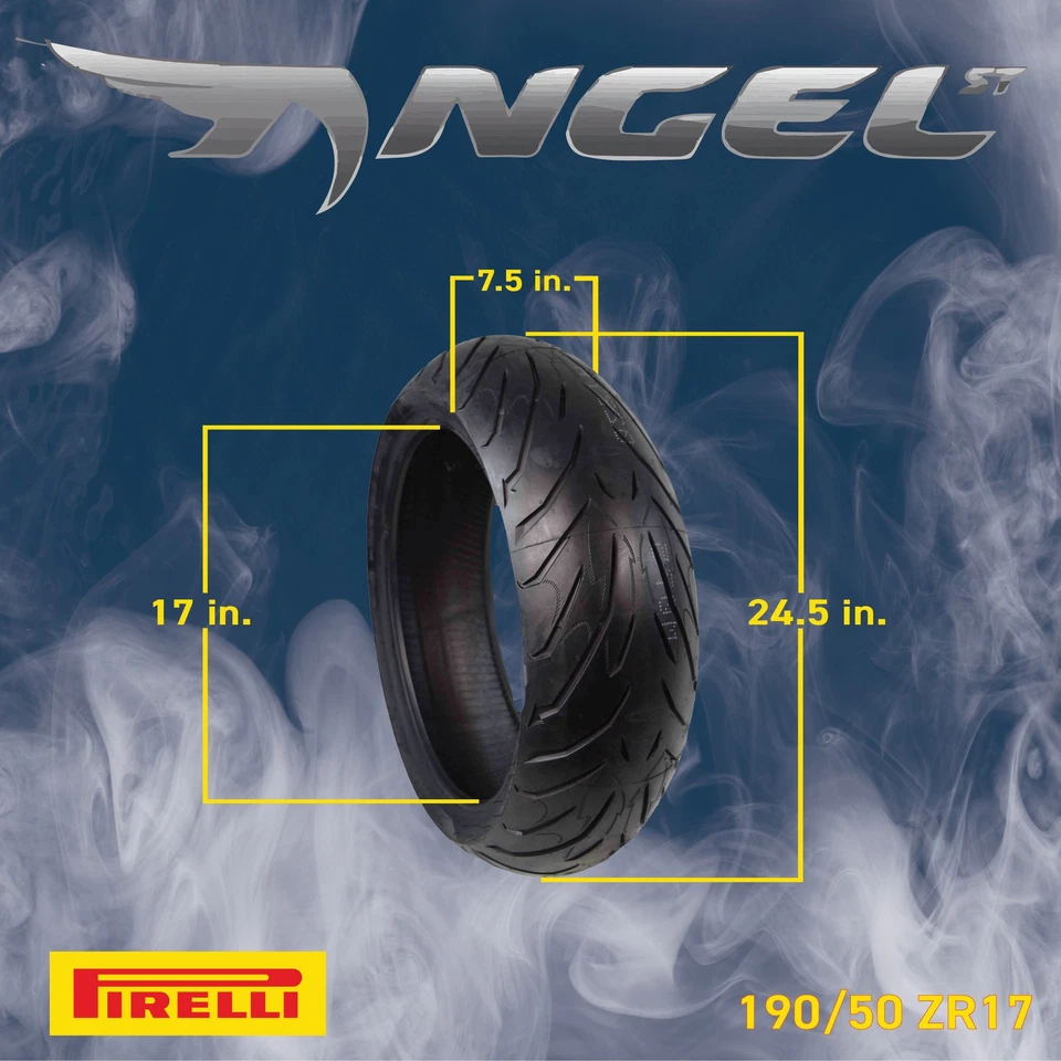 Pirelli Angel ST 120/70ZR17 (58W) Front & 190/50ZR17 (73W) Rear Motorcycle Tires - Image 3 of 4