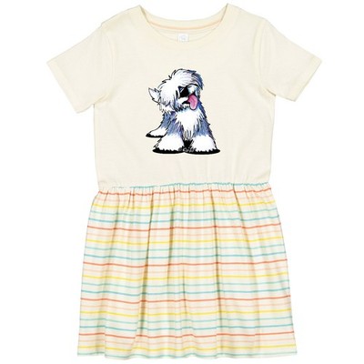 Inktastic Old English Sheepdog Toddler Dress - KiniArt Oes Sheepdogs Dog Dogs