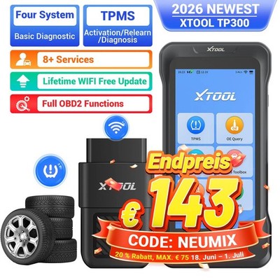 XTOOL TP300 Vollständiges TPMS-System-Diagnosegerät OBD2 Diagnosegerät Scanner