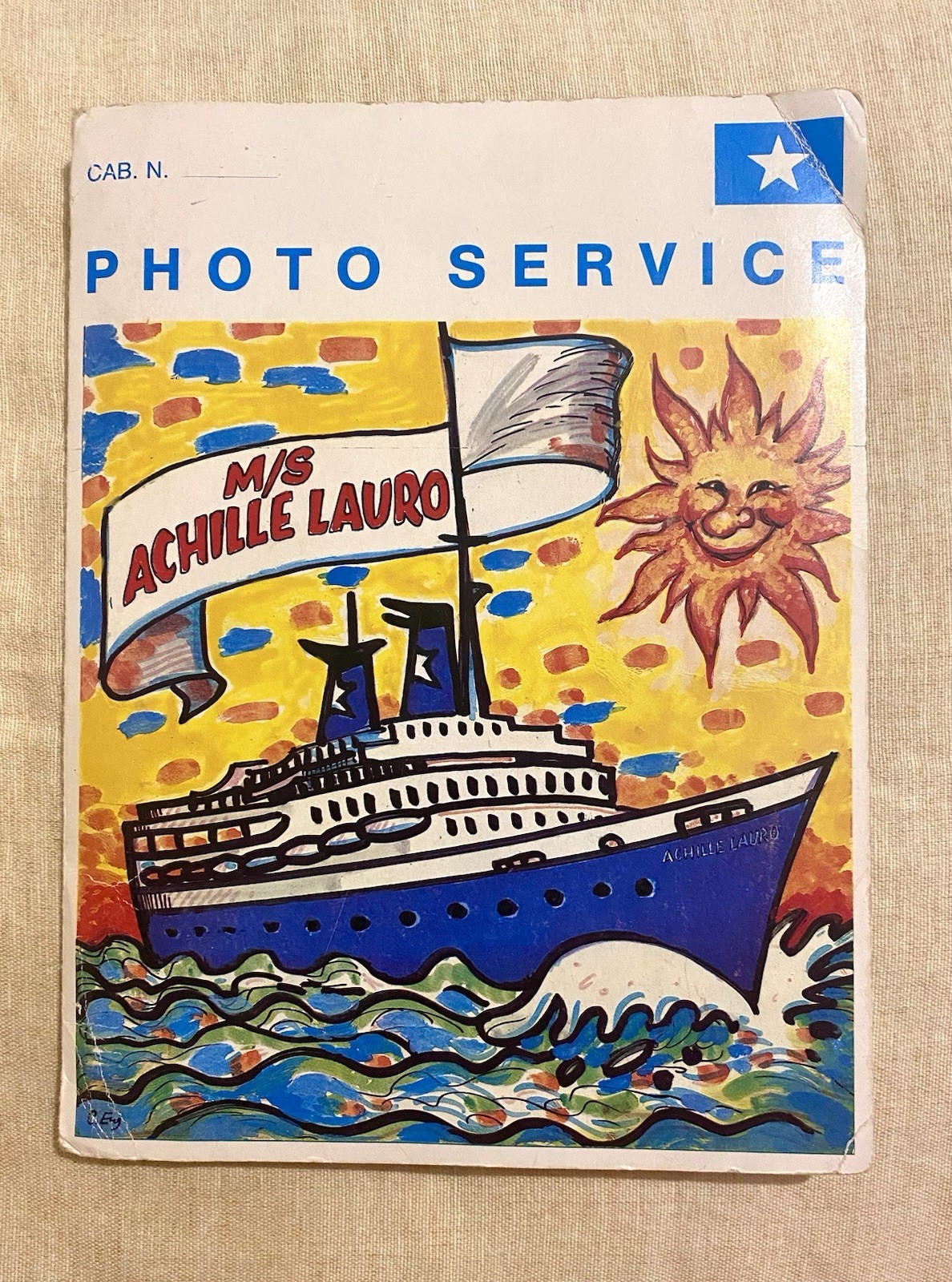 Cartellina Photo Service Motonave Achille Lauro Crociera Anni ‘80
