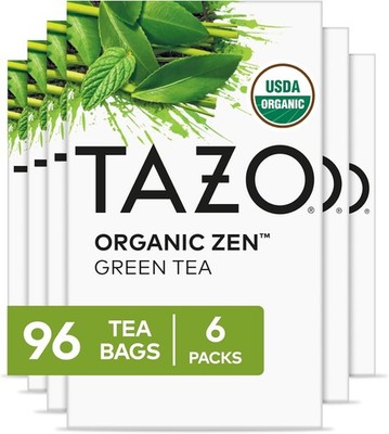 T Organic Zen Green Tea Bags, Caffeine Tea with Refreshing