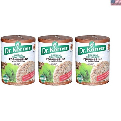Fiber-Rich Buckwheat Crispbread Puffed Cakes   3-Pack  Delight, 3.53 oz