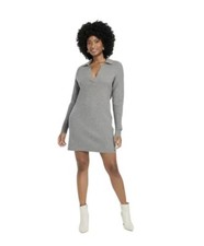 NWT Women's Long Sleeve Polo Sweater Dress Ribbed A New Day Gray Sz Small S