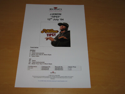 J-KWON - TIPSY - PROMO DEALER FLYER / PRESS RELEASE