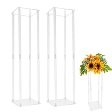 2PCS 39" Acrylic Flower Stand Column Vase Centerpieces Clear Wedding Decoration