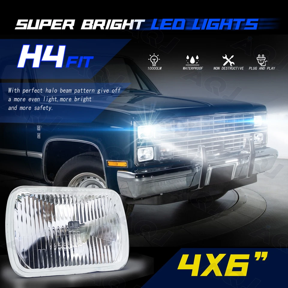 4PCS HI/LO Beam Led Conversion Headlight Fit Oldsmobile Toronado 1986-1992 - Image 3 of 4
