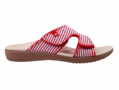 Spenco Kholo Stripe Women's Slip-on Sandal Red Wide