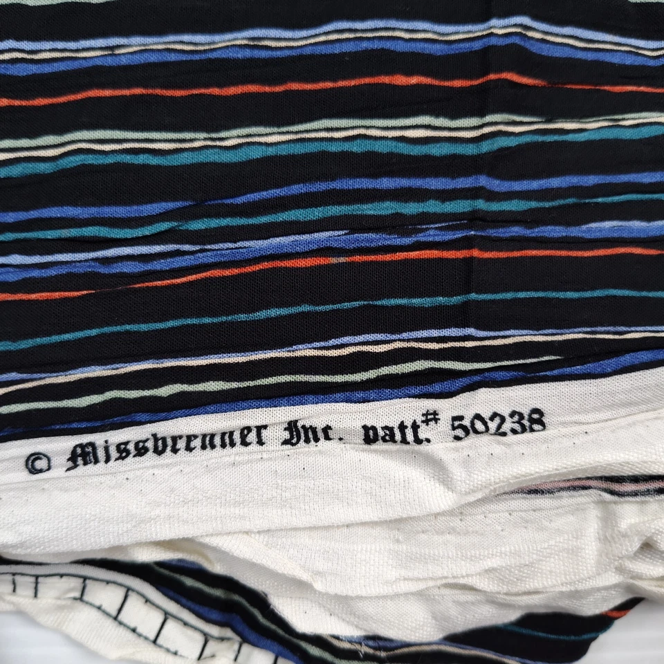 Vintage 90s Missbrenner Rayon Fabric 55x2yd Black Rainbow Wavy Stripes - Image 3 of 4