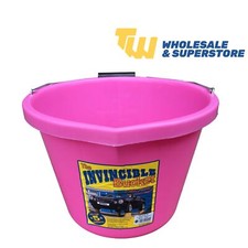 Invincible Heavy Duty Builders Bucket 15 Litre Equestrian Agriculture Pink Tub