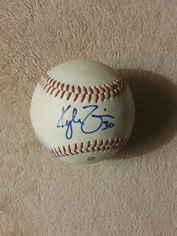 Kyle Zimmer MLB K.C. Royals Signed Autograph Game Used Baseball Top Prospect