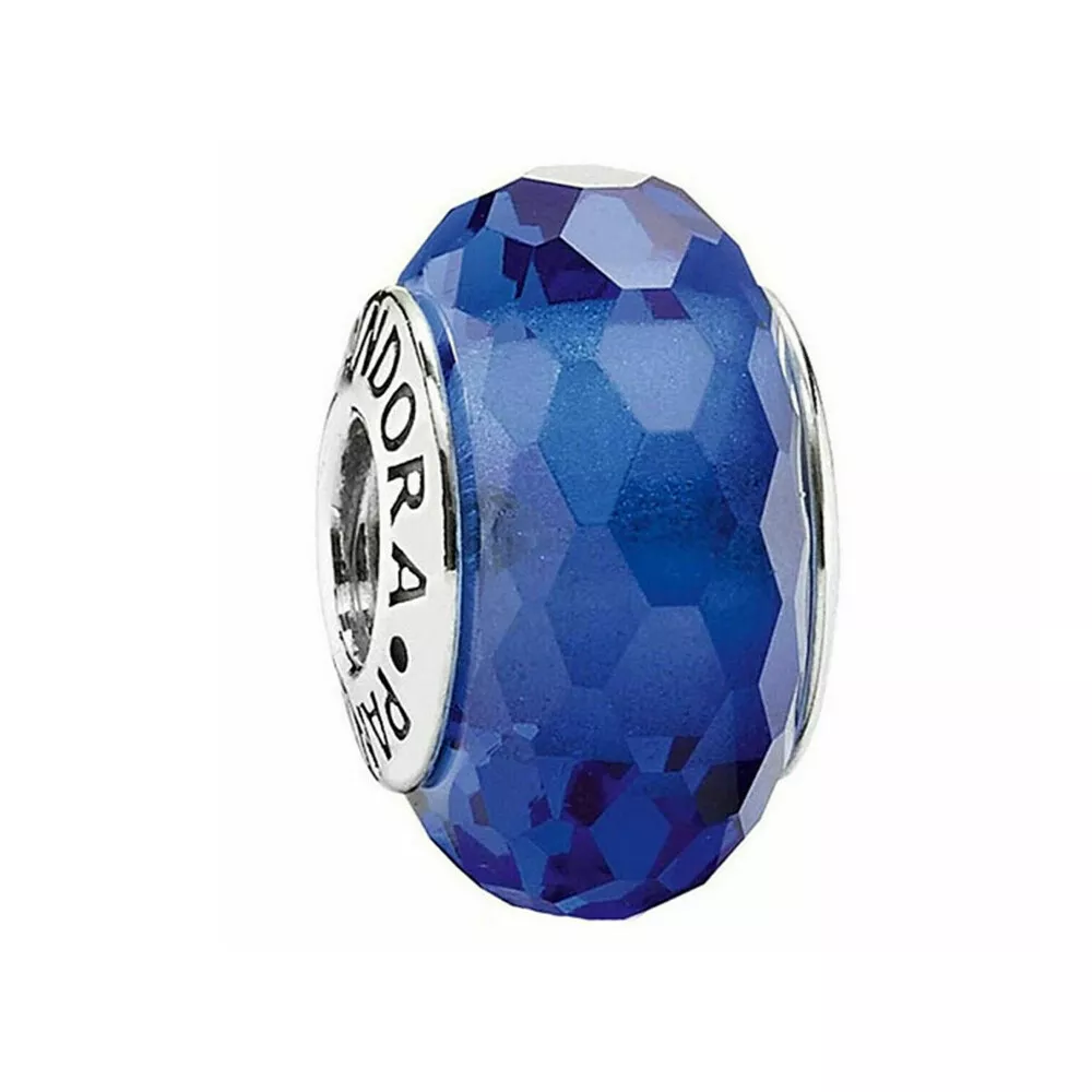 Blue glass pandora charm sale