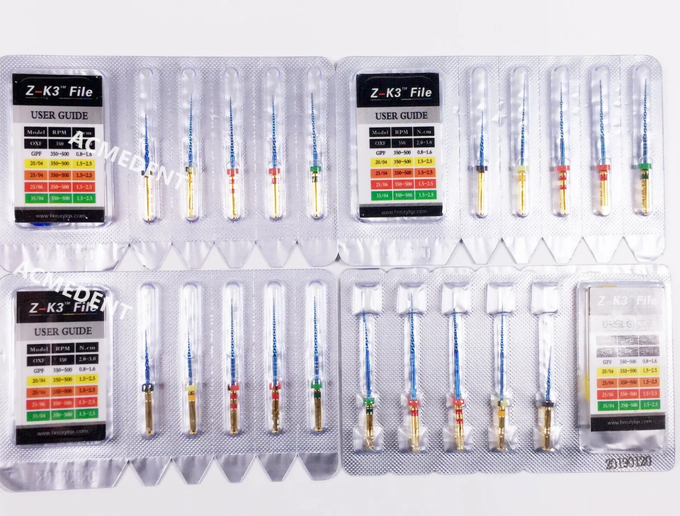 Dental Endo Z-K3 Root Canal NiTi Hot Memory Files Thermal 21/25/28/31mm Assorted - Image 3 of 4