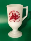 Vintage 1960s Hershey Bears Hockey Booster Club Memorabilia Milk Glass Tall Mug
