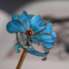 Chinese high-end cloisonne metal woven hair clip for women's hairpins