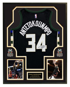 giannis antetokounmpo signed jersey framed